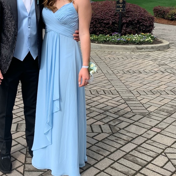 Light Blue Chiffon Dress - Picture 5 of 5